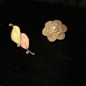 Set of two enamel magnetic pins